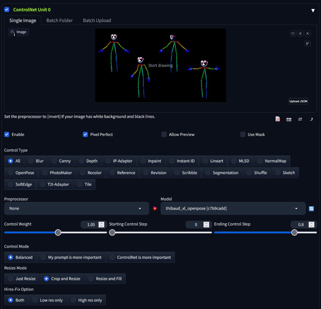 ControlNet Settings for Everly Heights Character Maker